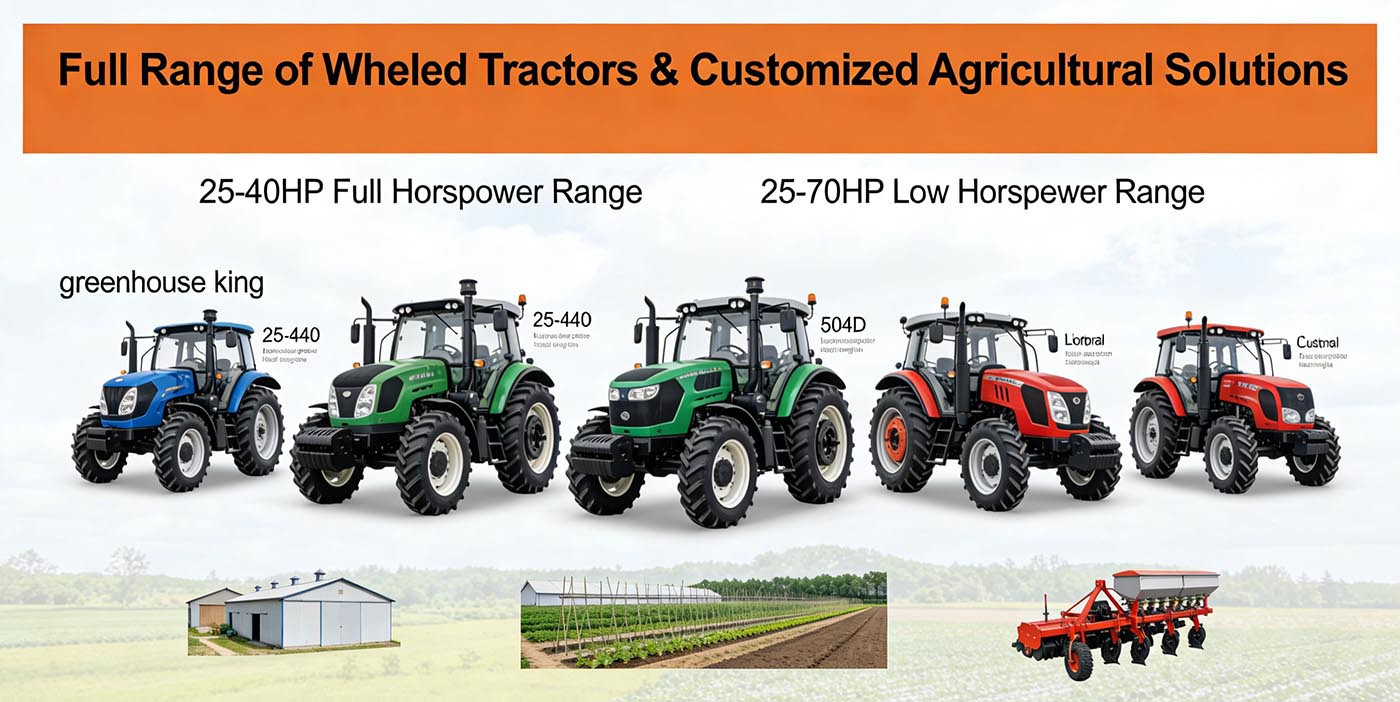 We provide a full range of wheeled tractors with 25-440 horsepower, as well as customized agricultural machinery and mechanization solutions. We provide a full range of wheeled tractors with 25-440 horsepower, as well as customized agricultural machinery and mechanization solutions.